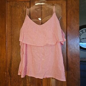 Gap Pink & White Stripe Sleeveless Summer Top Women's Medium